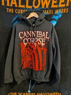 Custom Sewn "Cannibal Corpse" Black & Red Hoodie - Death Metal Hoodie